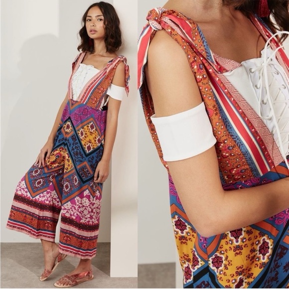 Free People Pants - Free People Maritza Boho Floral Jumpsuit One Piece Womens Overalls Size 2